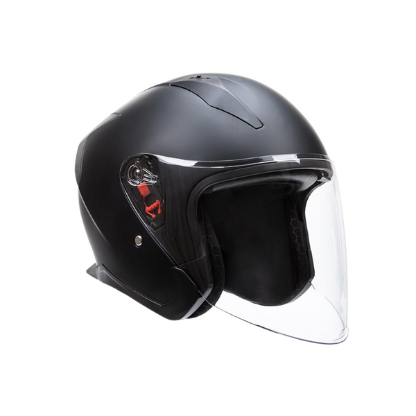 Casque de moto Escape à demi-coque avec visière solaire intégrée – Casque ouvert homologué DOT pour moto de route, scooter et cruiser, pour adultes, hommes et femmes