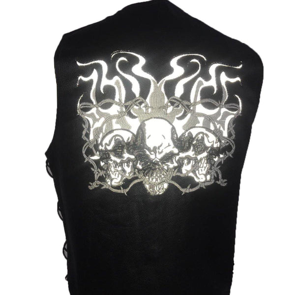 GILET CRÂNE EN CUIR VÉRITABLE (EM10383)