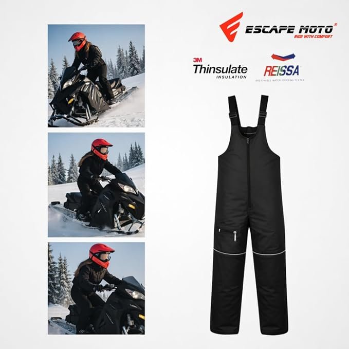 Salopette de ski imperméable et isolée pour femme Escape, avec poches et pantalon de planche à neige ajustable.