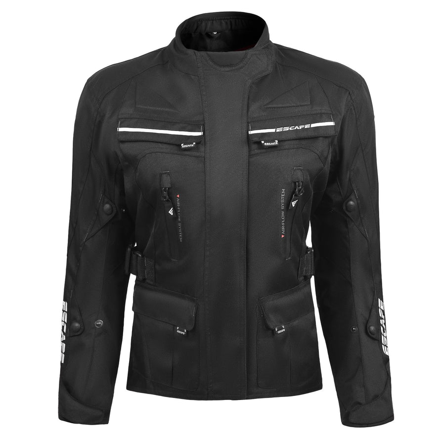 Veste de moto pour femme Touring avec tissu textile pour moto | IMPERMÉABLE I Doublure amovible - Toutes saisons