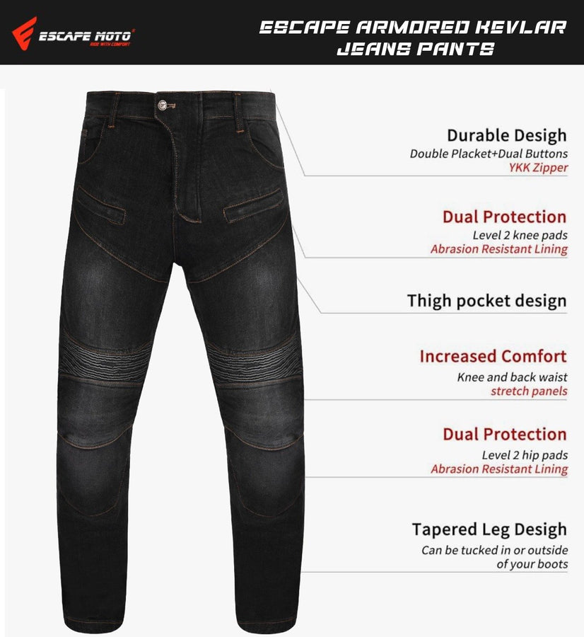 Pantalon de moto en Kevlar pour hommes, jean de moto blindé CE