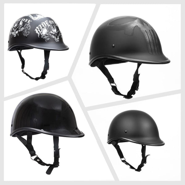 Casque de moto demi-visage Escape Polo Cruiser unisexe – Le plus petit et le plus léger, homologué DOT