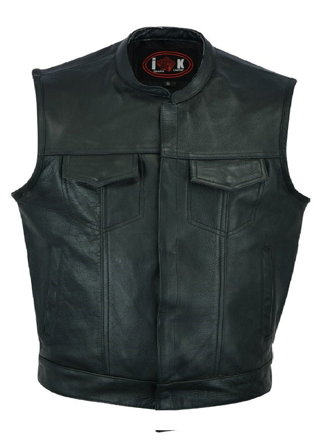 GILET MOTO EN CUIR VÉRITABLE (EM10367)