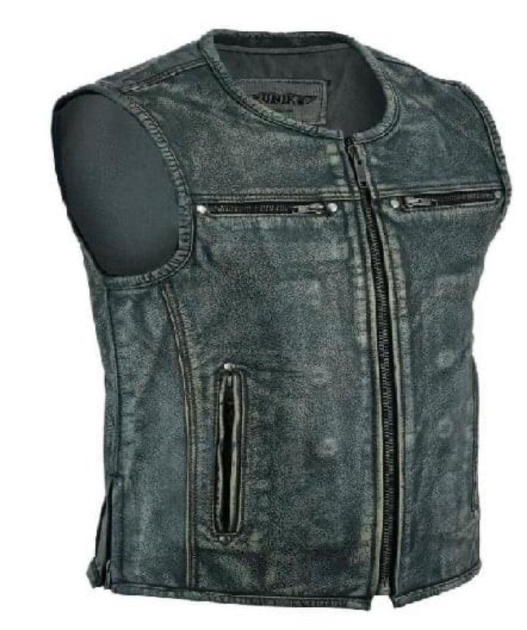 GILET DE MOTO EN CUIR VÉRITABLE (EM10382)