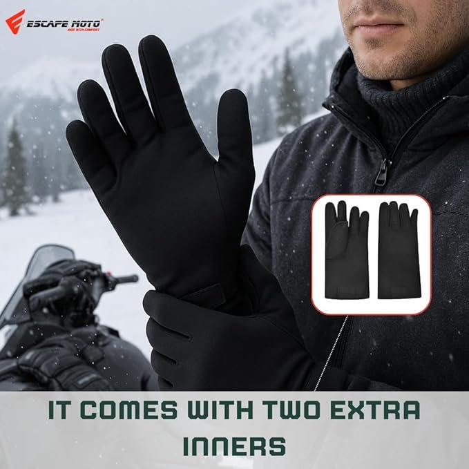 Escape Snowmobile Mittens / Gloves – Waterproof Insulated Leather Winter Sports & Snowboarding Protection image 0
