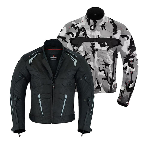 Veste d’aventure Escape pour homme – Imperméable, coupe-vent, toutes saisons, en Cordura® avec protections homologuées CE