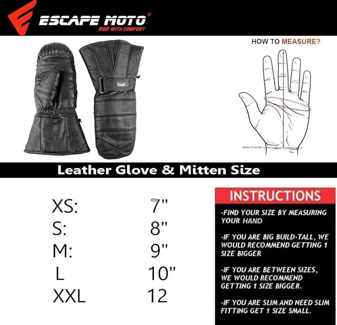 Escape Snowmobile Mittens – Waterproof Insulated Winter Mittens with Removable Thermal Liner for Snowmobiling & Winter Sports image 0