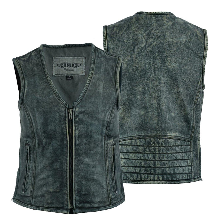 GILET FEMME EN CUIR VÉRITABLE (EM10384) - S image
