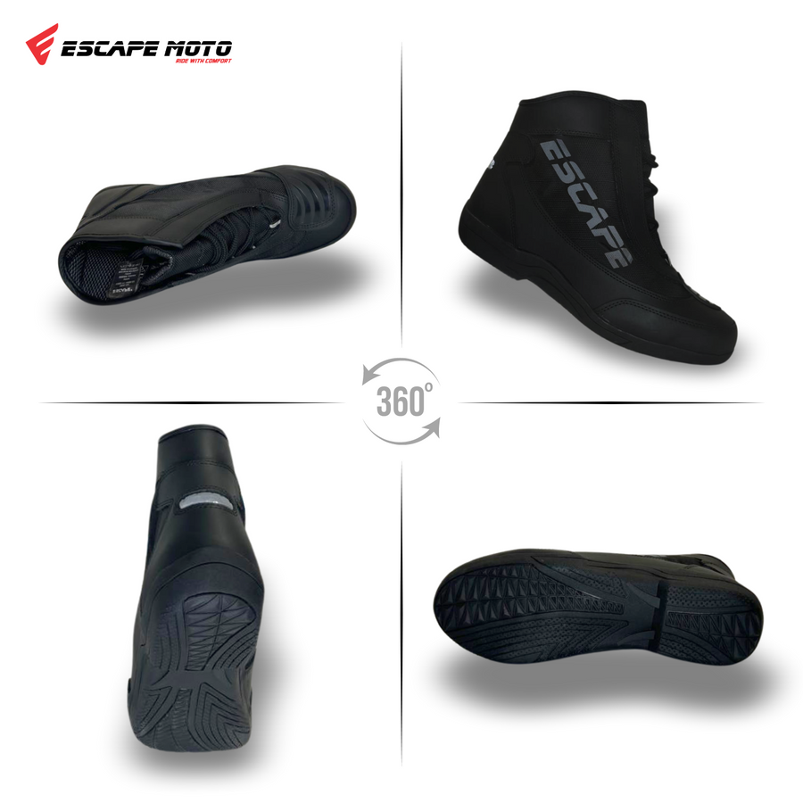Escape Track – bottes de moto pour hommes, semelle en caoutchouc, chaussures de Sport, protection de la cheville