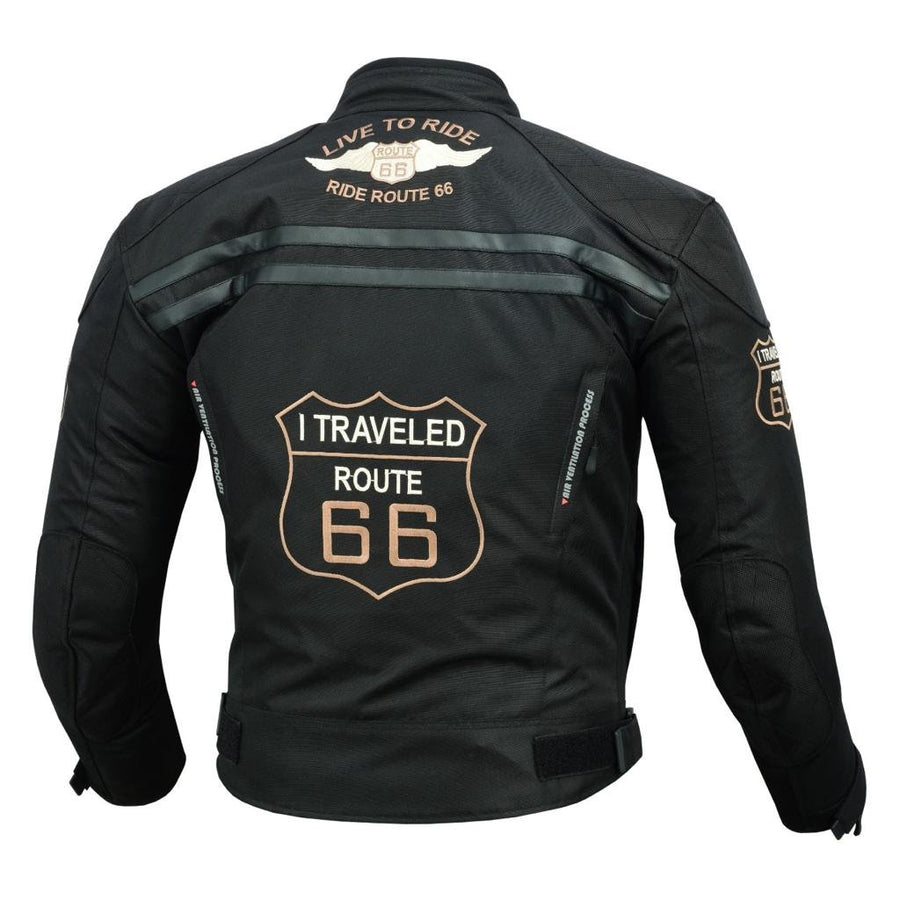 Manteau d'été en maille noire pour hommes + VESTE DE MOTO IMPERMÉABLE RACING ROUTE 66 POUR HOMMES AVEC BLINDÉ