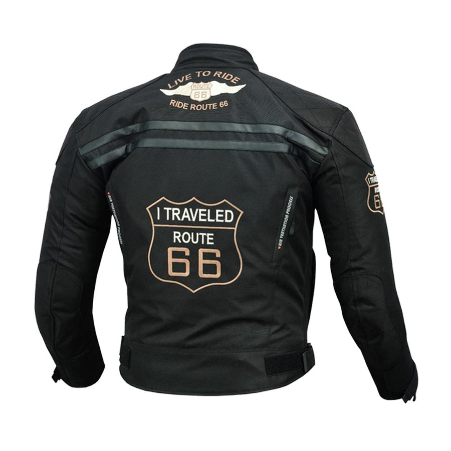 Manteau d'été en maille noire pour hommes + VESTE DE MOTO IMPERMÉABLE RACING ROUTE 66 POUR HOMMES AVEC BLINDÉ