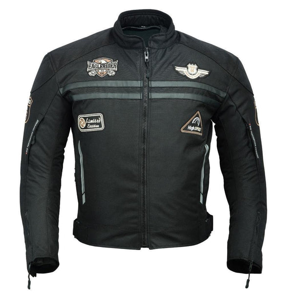 Manteau d'été en maille noire pour hommes + VESTE DE MOTO IMPERMÉABLE RACING ROUTE 66 POUR HOMMES AVEC BLINDÉ