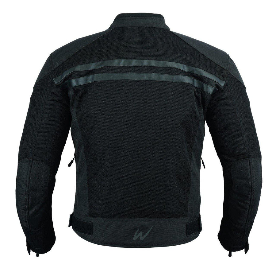 Manteau d'été en maille noire pour hommes de moto (EM10354)