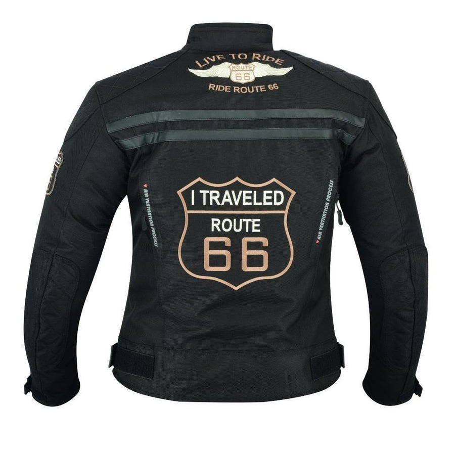 Manteau d'été en maille noire pour hommes + VESTE DE MOTO IMPERMÉABLE RACING ROUTE 66 POUR HOMMES AVEC BLINDÉ