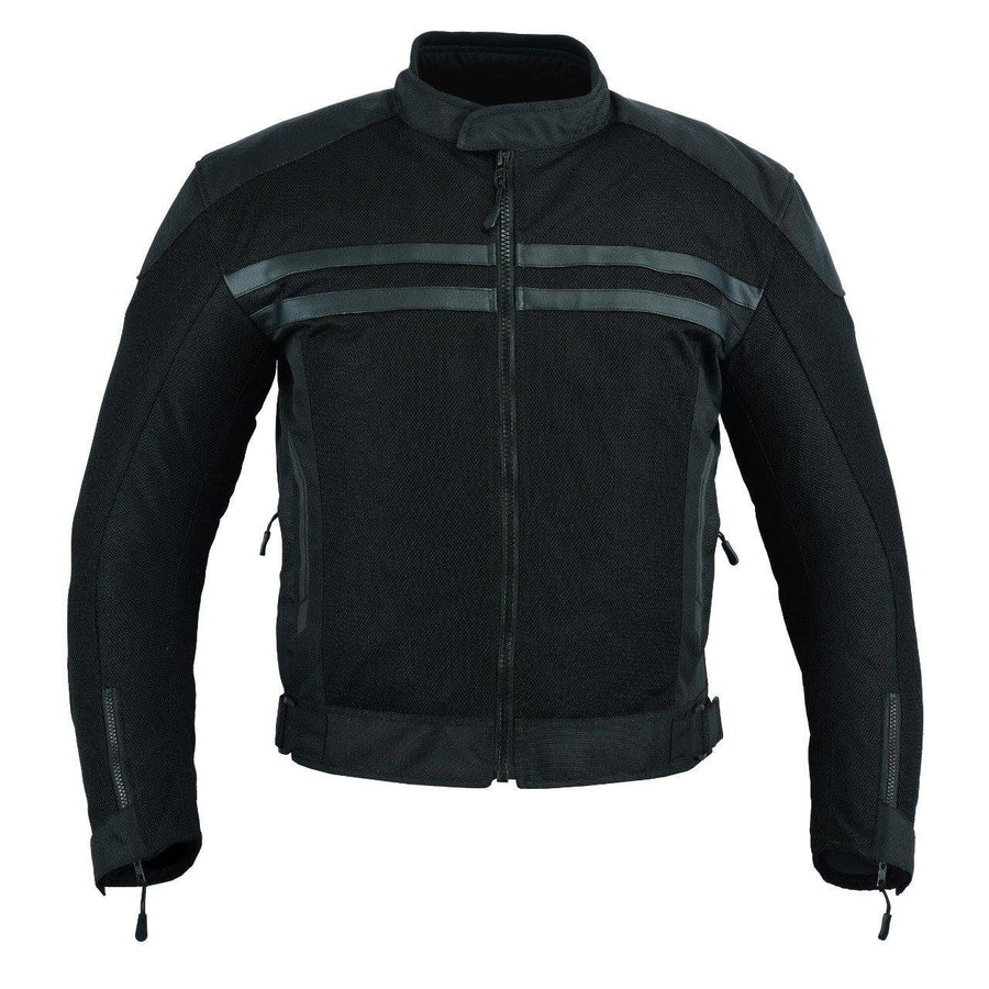 Manteau d'été en maille noire pour hommes de moto (EM10354)