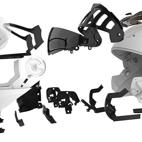 Casque de moto intégral modulaire avec visière à double lentille EM-10111