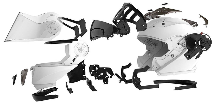 Casque de moto intégral modulaire avec visière à double lentille EM-10111
