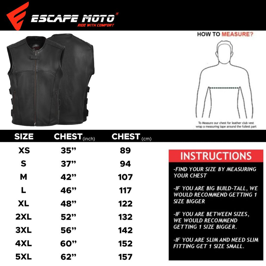 Gilet en cuir Swat pour hommes/gilet de moto en cuir véritable Swat