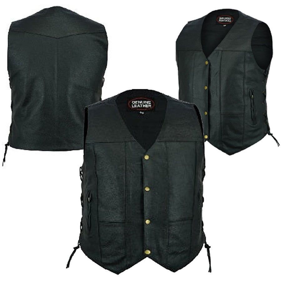 GILET MOTO EN CUIR VÉRITABLE EM10368