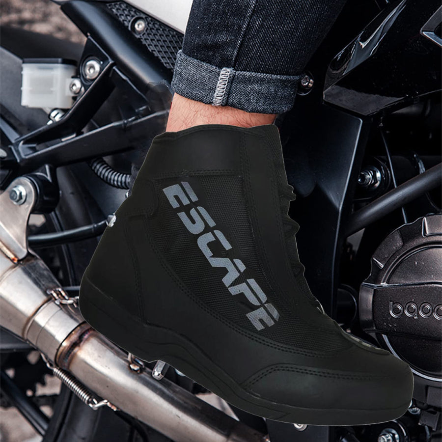 Escape Track – bottes de moto pour hommes, semelle en caoutchouc, chaussures de Sport, protection de la cheville