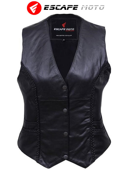 GENUINE LEATHER VEST FOR WOMEN(EM10392)