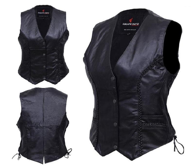 GENUINE LEATHER VEST FOR WOMEN(EM10392)