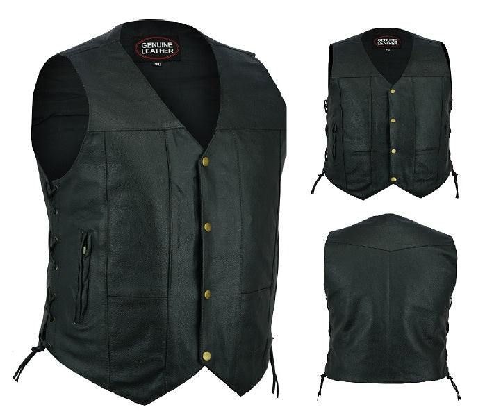 MOTORCYCLE GENUINE LEATHER VEST EM10368