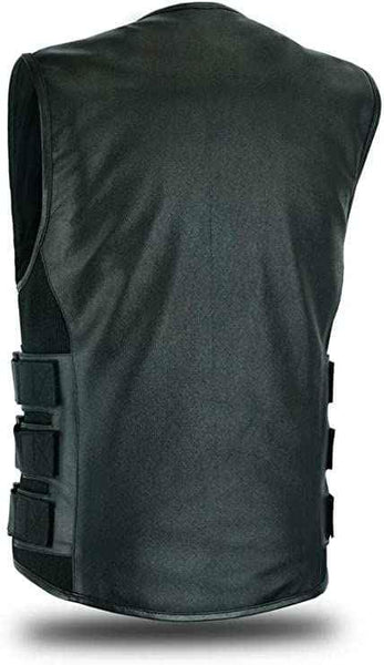 Highway Swat Leather Men Club Team Style Vest