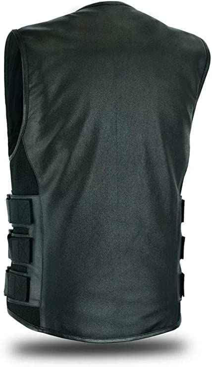 Highway Swat Leather Men Club Team Style Vest