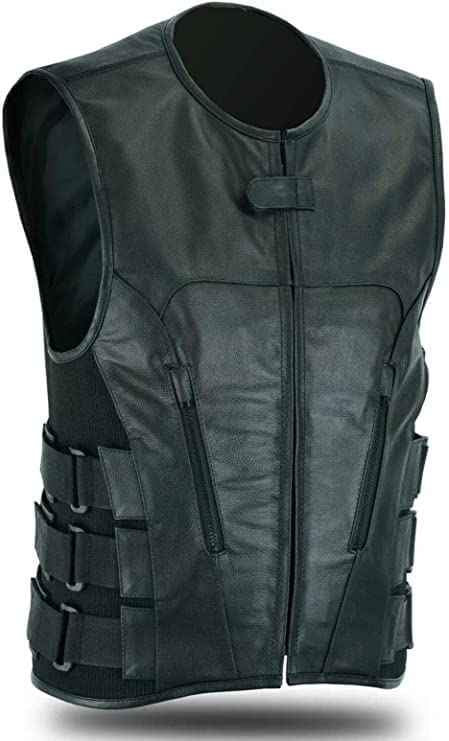 Highway Swat Leather Men Club Team Style Vest