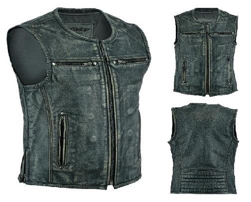 GENUINE LEATHER MOTORCYCLE VEST (EM10382)