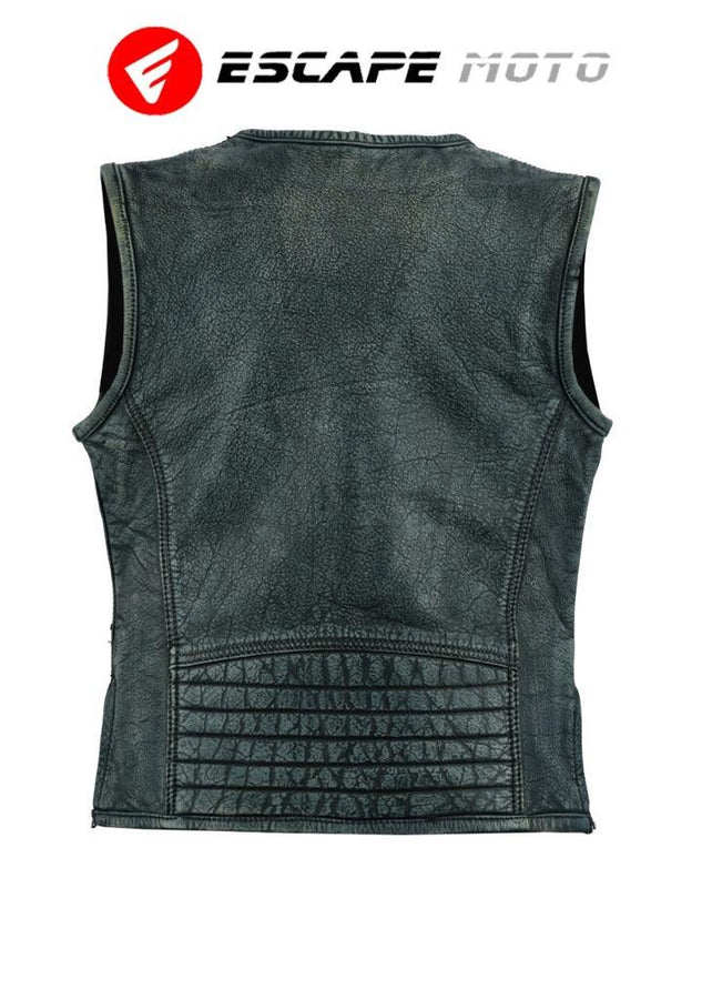 GENUINE LEATHER MOTORCYCLE VEST (EM10382)