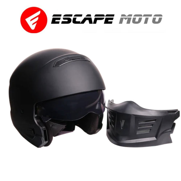 Full Face Motorcycle Helmet - Drop Down Tinted Visor, Quick Release Buckle, DOT Approved - Mate Black EM-10881