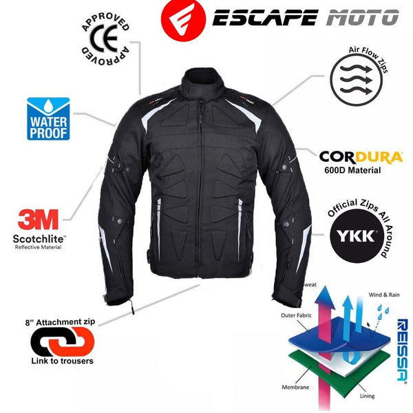 Motorcycle Textile Racing Men jacket Waterproof with Armored - Escape Moto Gears