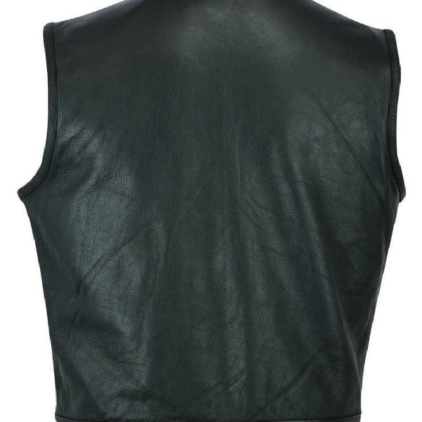 MOTORCYCLE GENUINE LEATHER VEST (EM10367) - Escape Moto Gears