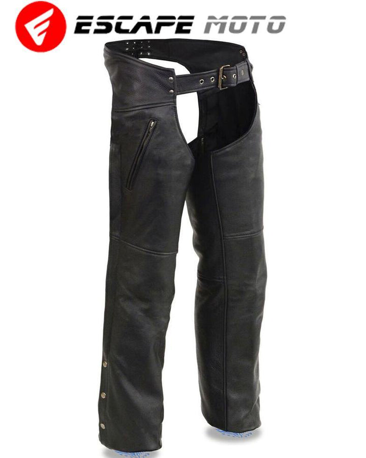 MOTORCYCLE LEATHER MEN CHAPS (EM10381) - Escape Moto Gears