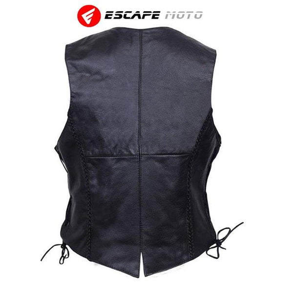 GENUINE LEATHER VEST FOR WOMEN(EM10392) - Escape Moto Gears