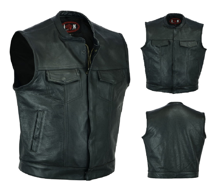 MOTORCYCLE GENUINE LEATHER VEST (EM10367)