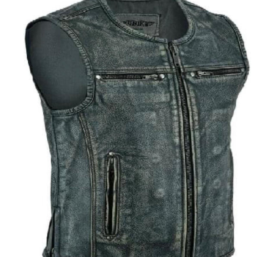 GENUINE LEATHER MOTORCYCLE VEST (EM10382)