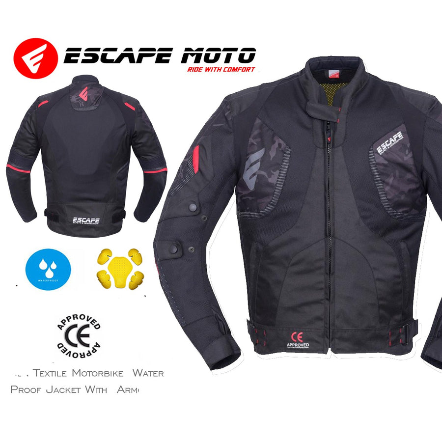 MOTORCYCLE MEN GENUINE LEATHER JACKET (EM10391) - Escape Moto Gears