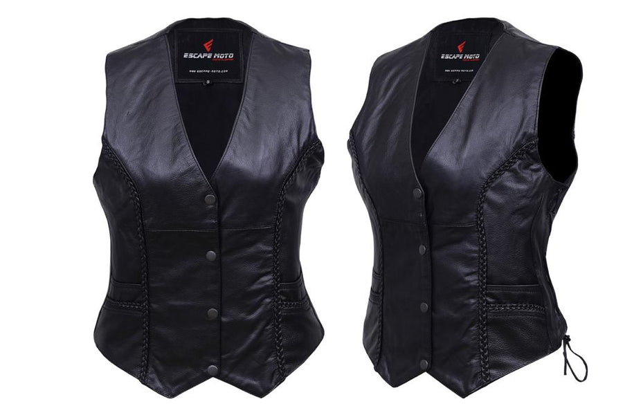GENUINE LEATHER VEST FOR WOMEN(EM10392)