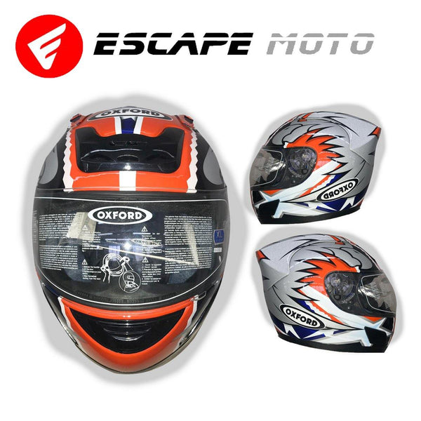 MOTORCYCLE FULL FACE OXFORD HELMET (EM14508) - Escape Moto Gears