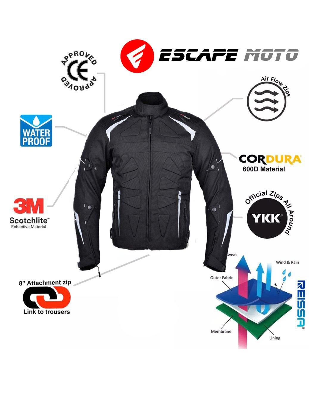 PIC-1 Motorcycle Textile Racing Men jacket Waterproof with Armored - Escape Moto Gears