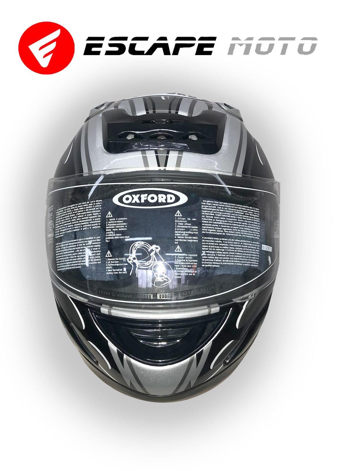 frnt MOTORCYCLE FULL FACE OXFORD HELMET (EM14504) - Escape Moto Gears