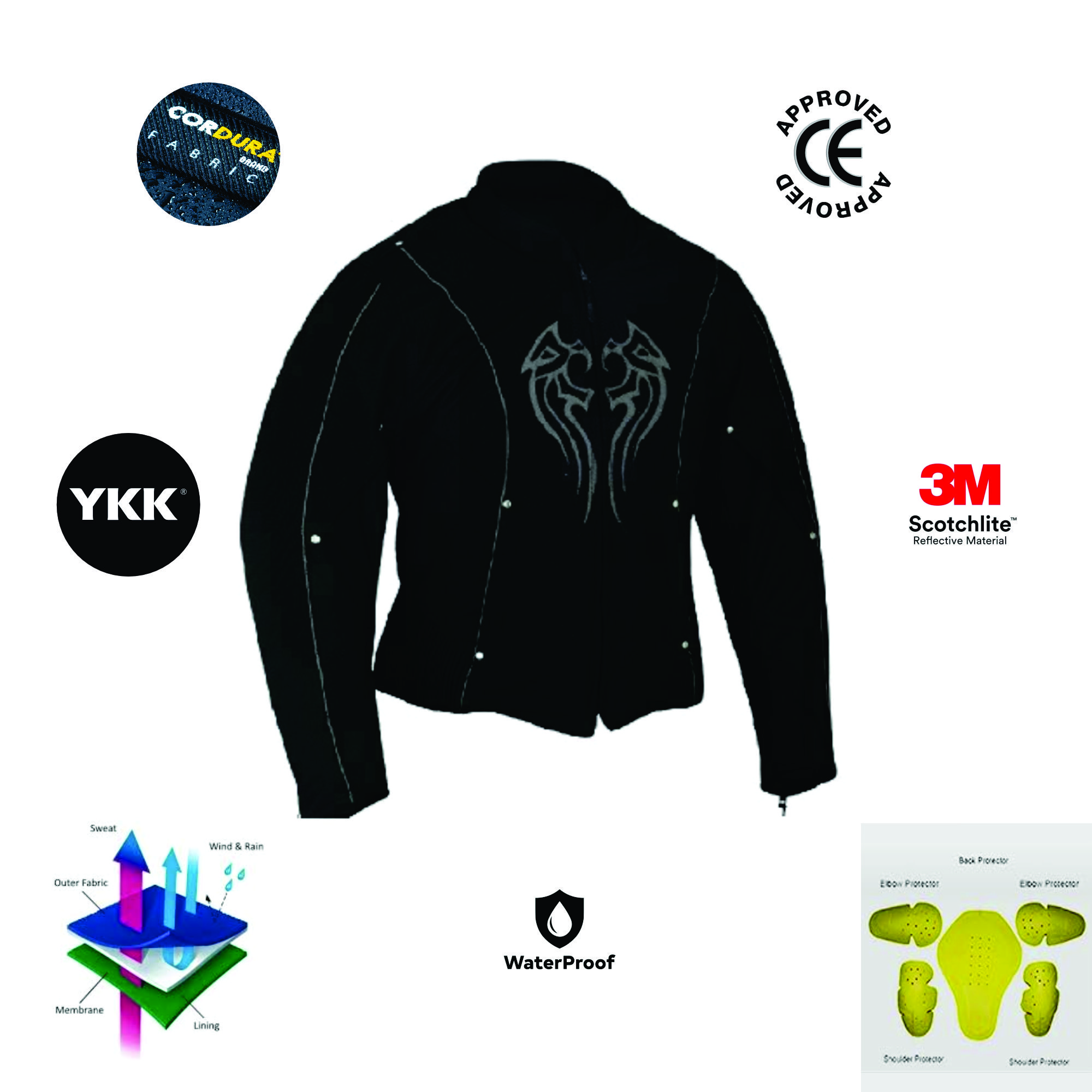 MOTORCYCLE WOMEN RIDING SUMMER JACKET WATERPROOF (6)