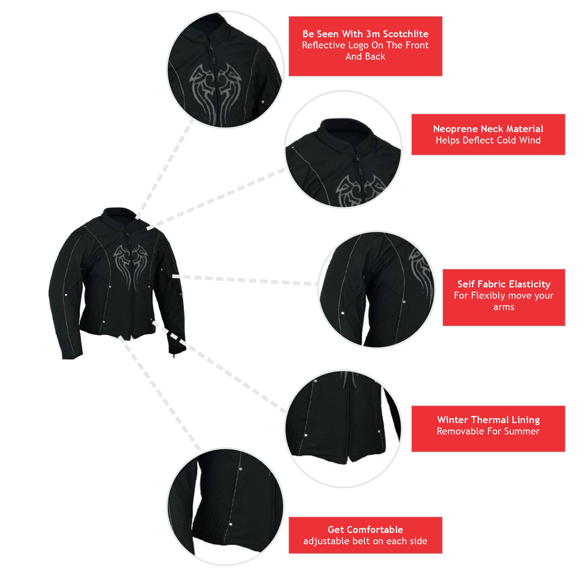 MOTORCYCLE WOMEN RIDING SUMMER JACKET WATERPROOF (7)