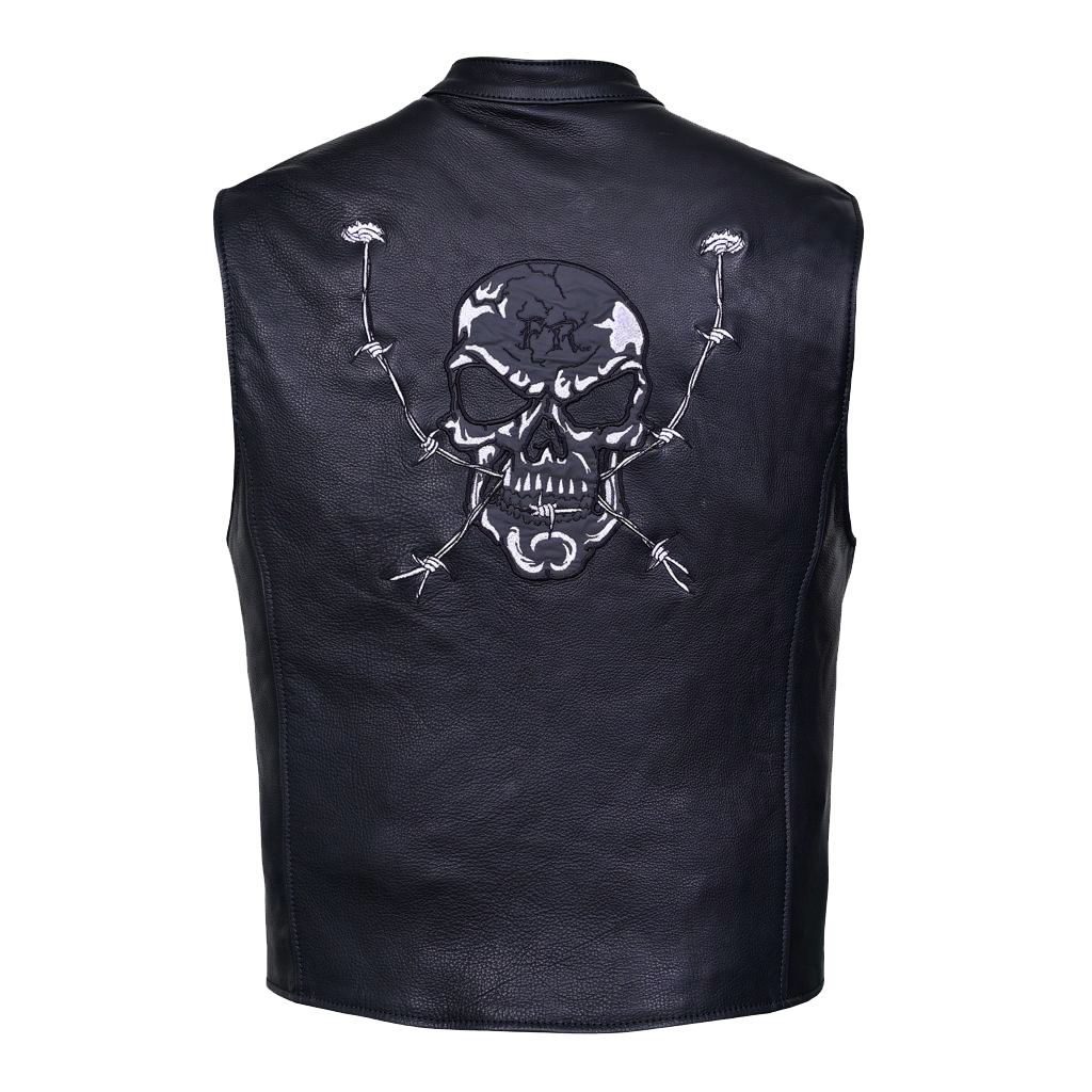 Riders Reflective Skull Leather vest (5)